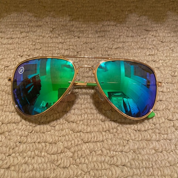 Blenders Eyewear Accessories - Blenders Blue Green Gold Mirror Aviator Sunglasses